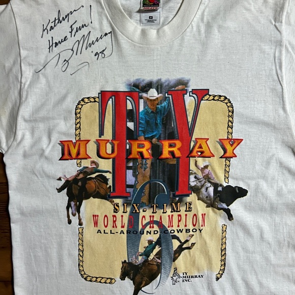 Ty Murray • All-Around Cowboy World Champion • 1998 • Signed • White • Shirt - Picture 6 of 10